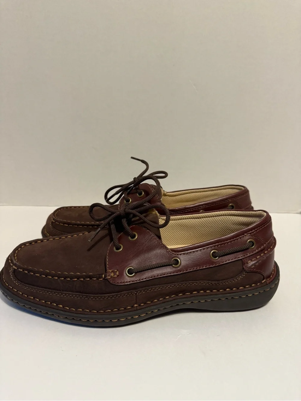 Nunn Bush brown leather lace up boat shoe men’s 9